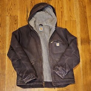 Carhartt Women's Dark Brown Sandstone Sherpa-Lined Sierra Jacket